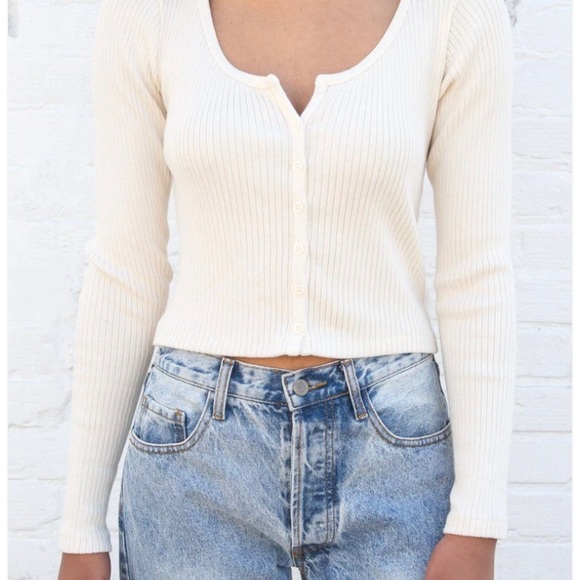 Brandy Melville Tops - ZELLY RIBBED LONG SLEEVE TOP BRANDY MELVILLE